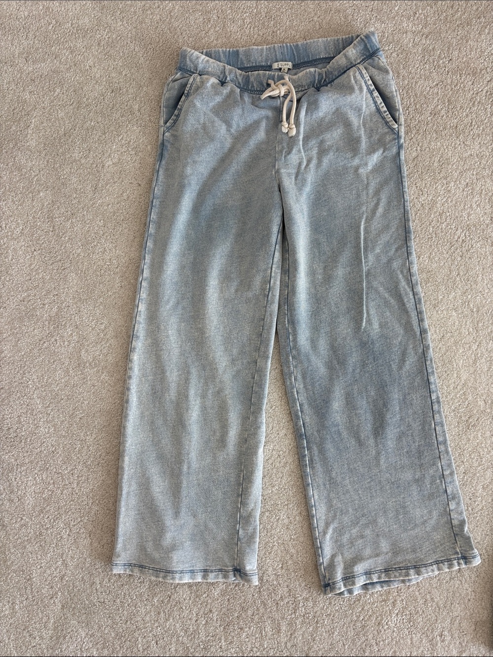 Z Supply Light Blue Wide Leg Joggers